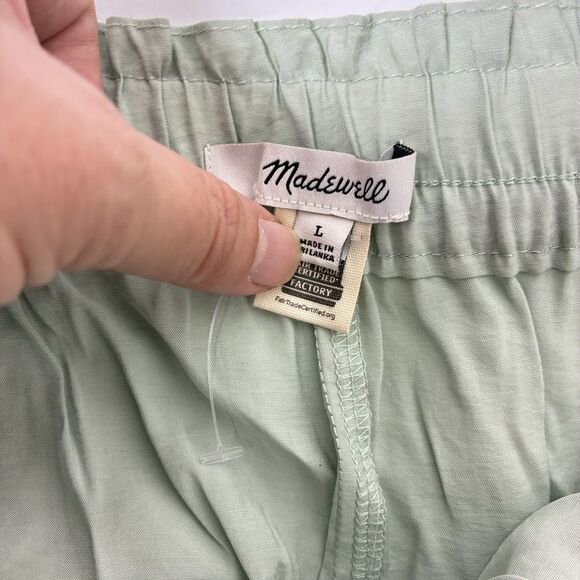 Madewell Pull On Cargo Shorts Paper bag Waist Sz Large Sage Mist Tencell NEW - Picture 6 of 8